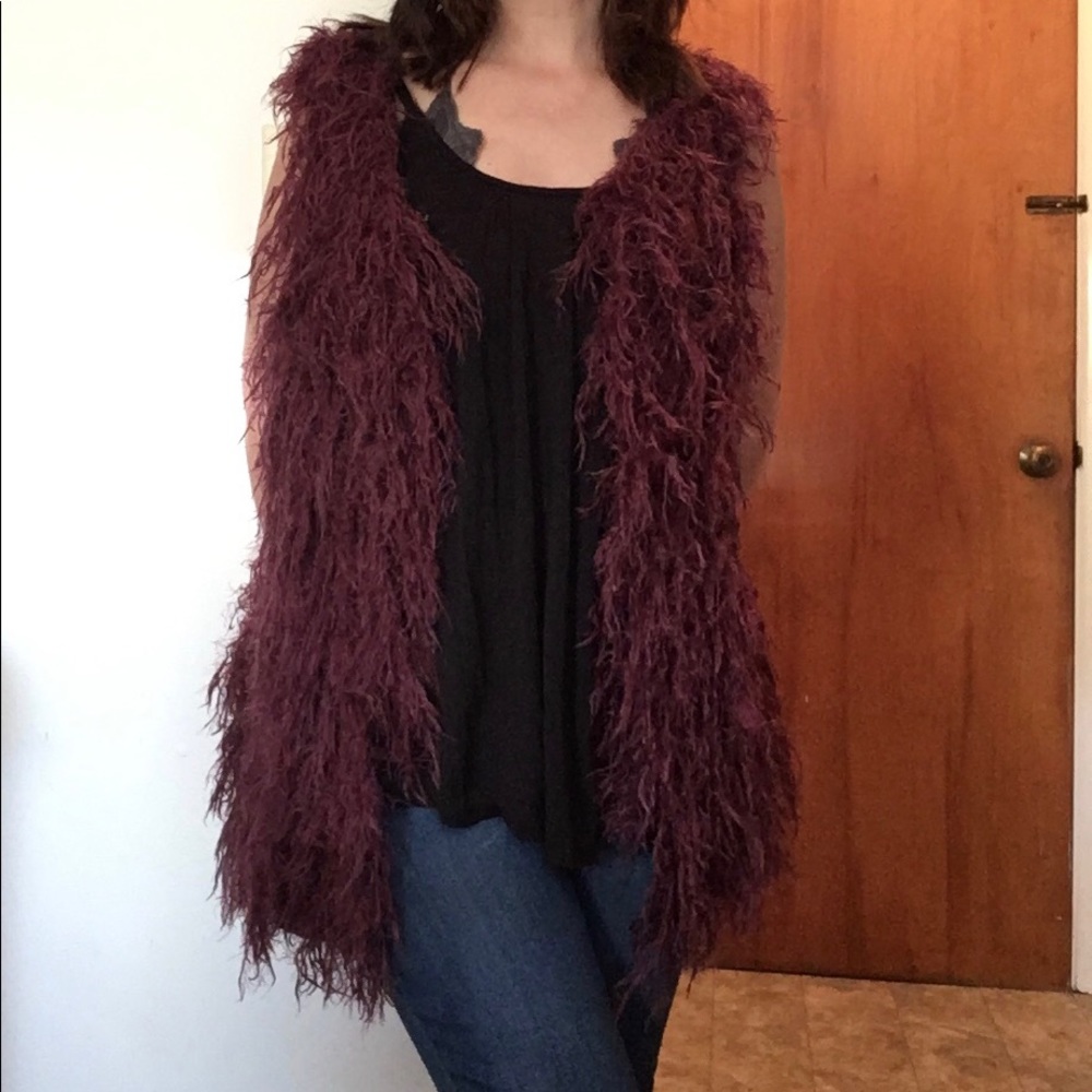 *Reposh* 🎁💜Knit shaggy purple sweater vest size medium kfabdesigns